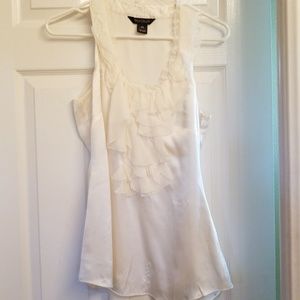 White house Black Market ivory silk sleeveless